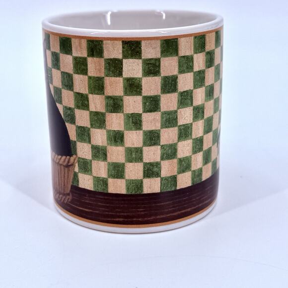 VTG 2004 Country Kitties Set/2 Coffee Mug Dessert Plate Black Cat DC Brown Co. - Picture 3 of 10